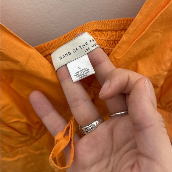 Band of the Free Orange Sleeveless Milkmaid Boho Style Dress Size XL - Picture 3 of 5